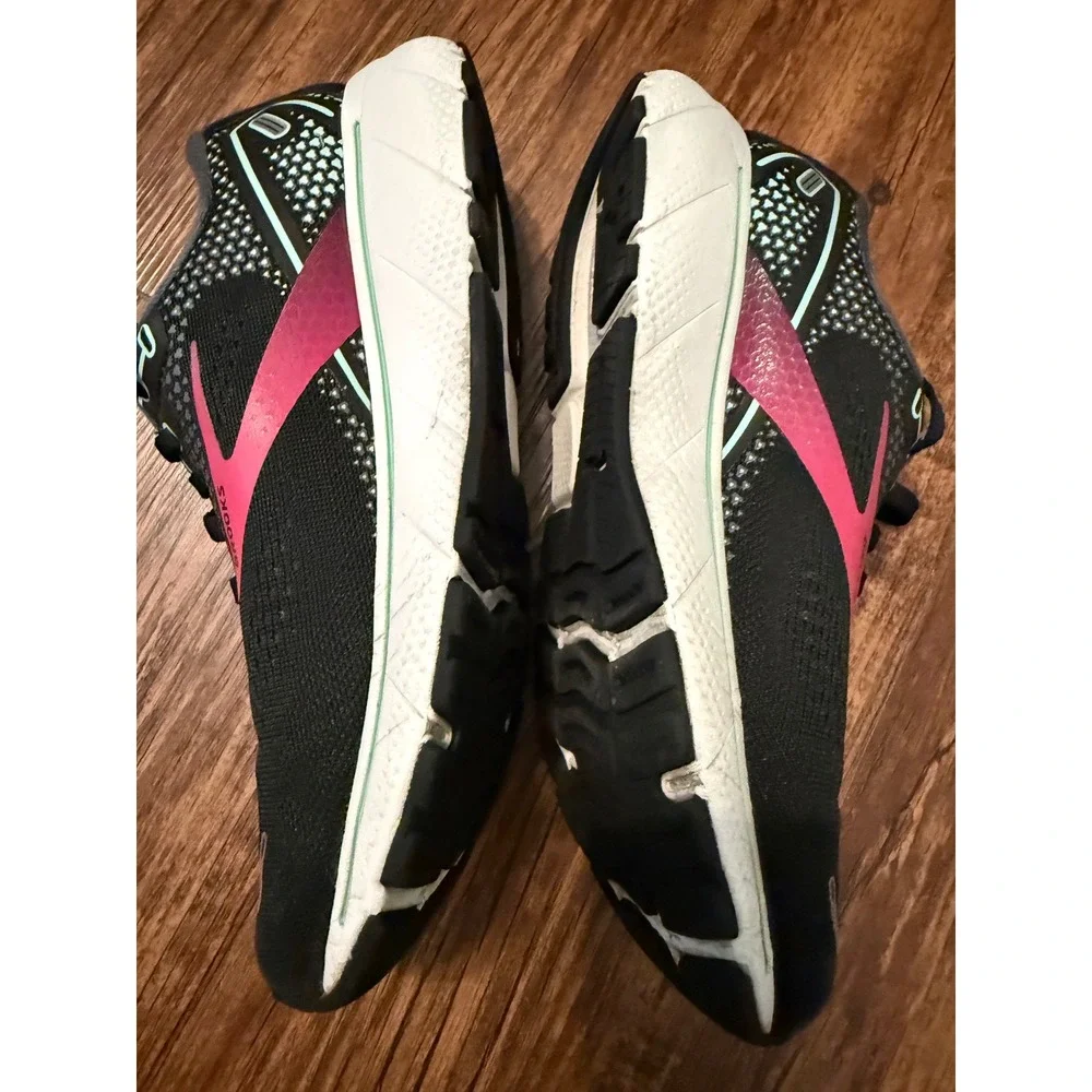 Brooks Ghost 14 Womens Running Shoes Black Pink Teal 1203561B013 Size 7 Medium B